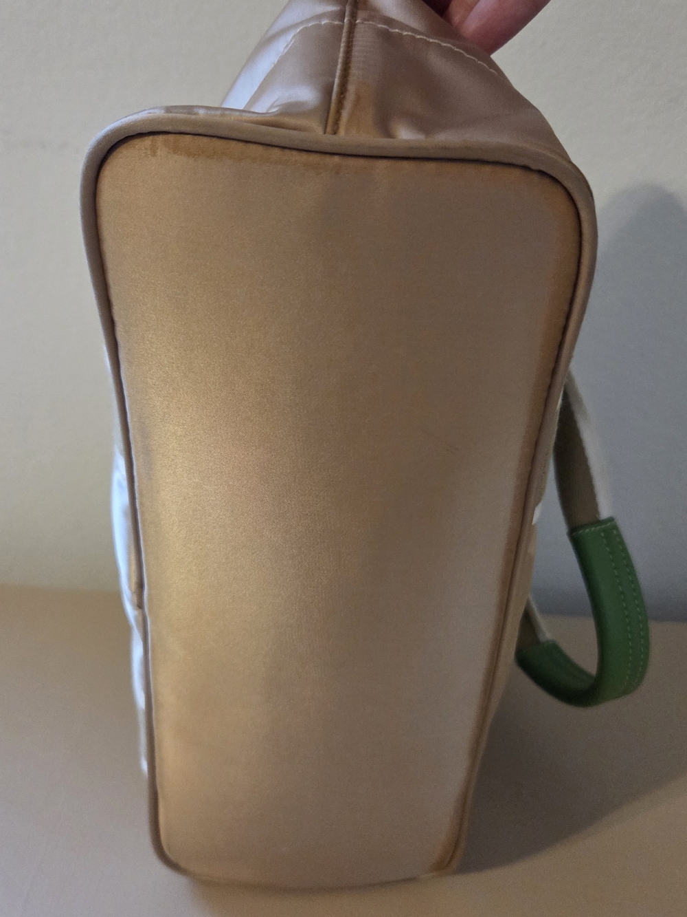 Vintage Coach Mini Hampton Beige and Green Canvas Tote Bag Purse - Picture 4 of 7